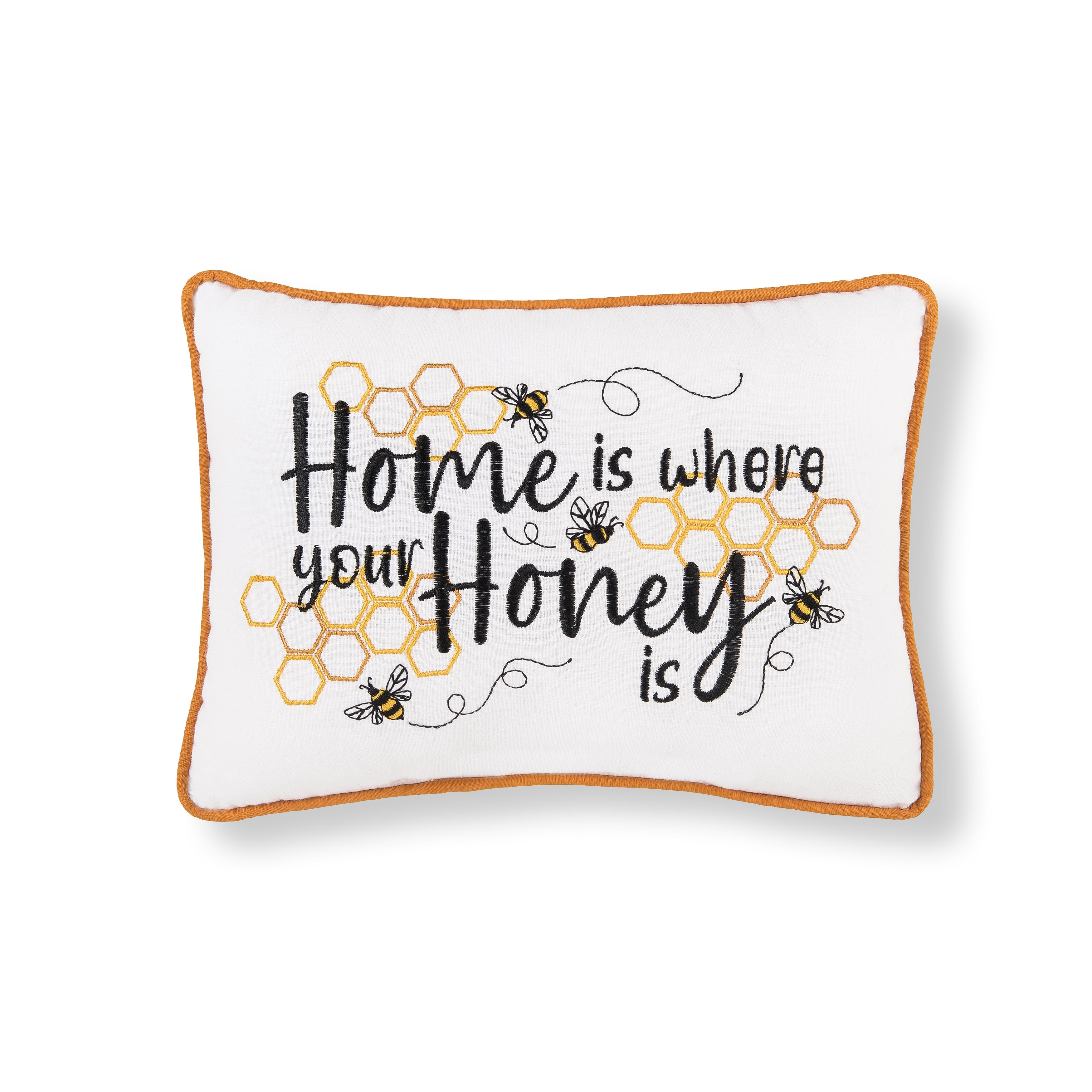 9" x 12" Home Is Where Your Honey Is Embroidered Throw Pillow