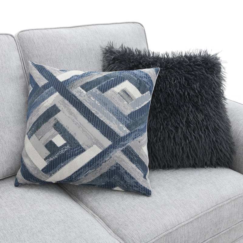 Furniture of America Maevy 2-Piece Taupe Chenille Sofa Set with Accent Pillows