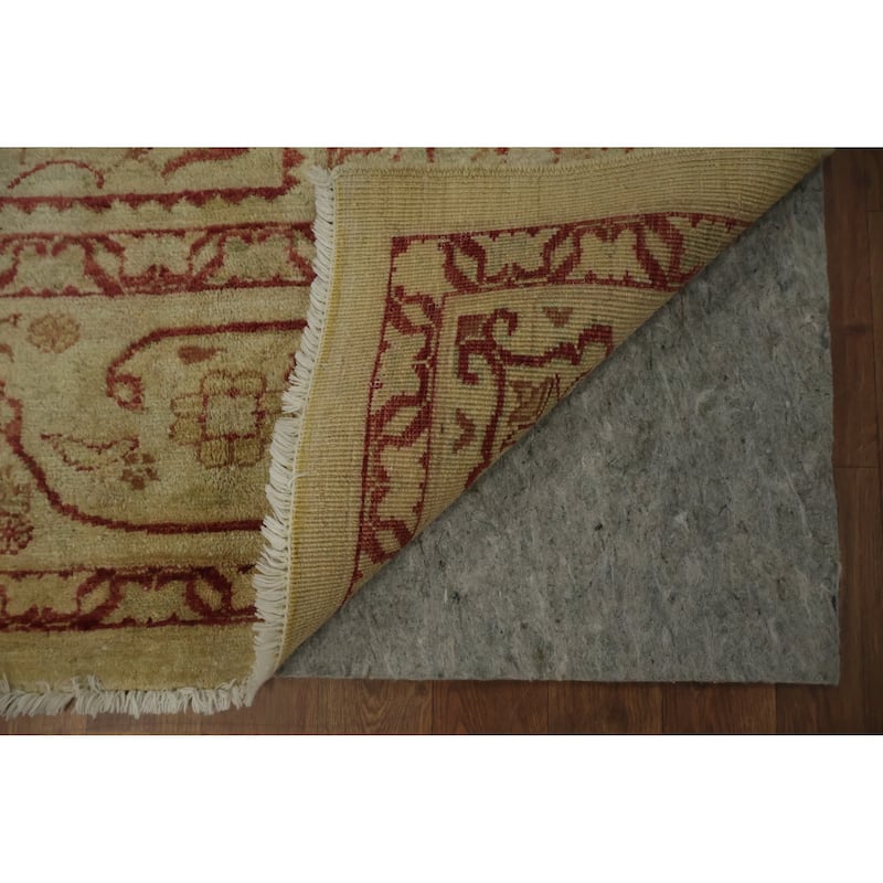 Hand Knotted Oriental 100% Wool Carpet Traditional Floral Yellow & Gold Chobi-Peshawar Area Rug - 10' 0'' X 8' 0''