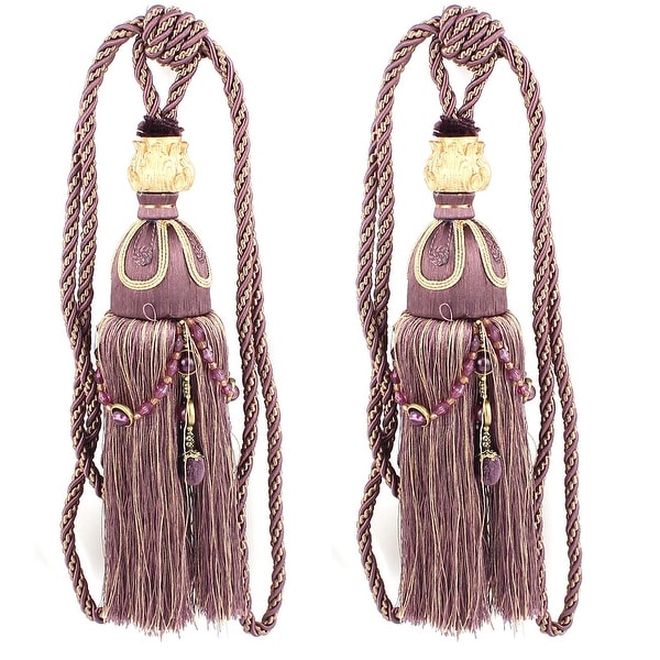 Shop 2pcs Rhinestone Beaded Window Curtain Tassel Fringe