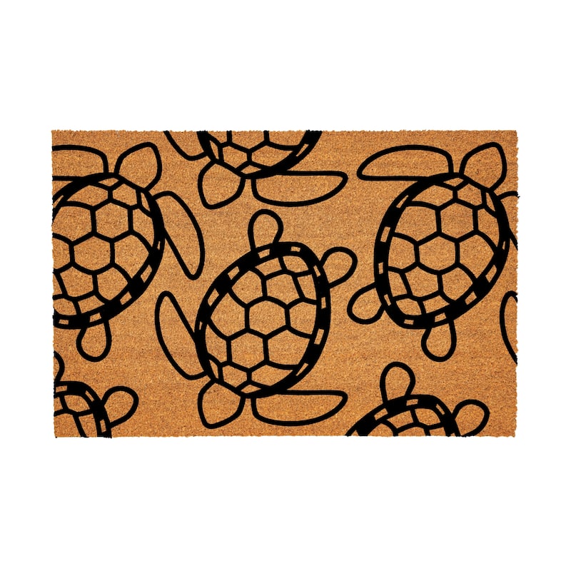 Sea Turtles Coastal Coir Mat 36"x24" - 36" x 24"