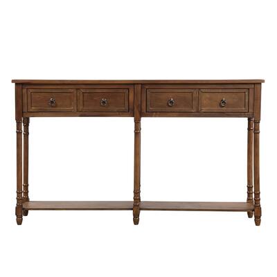Long Shelf Rectangular Console Table Sofa Table with Drawers