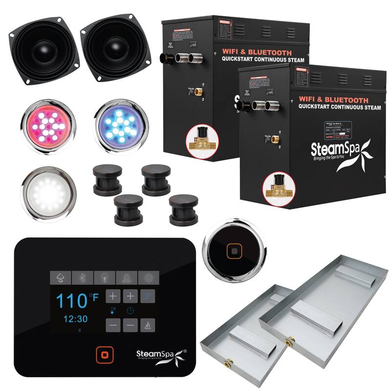 SteamSpa BKT2100-A Black Series Wifi and Bluetooth 21kW QuickStart - Oil Rubbed Bronze