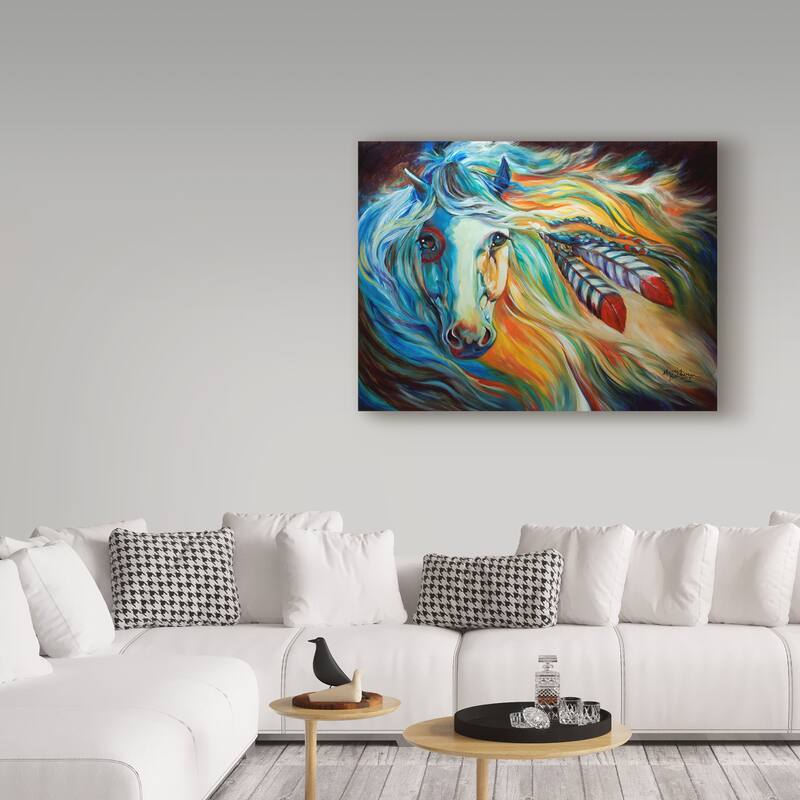 Marcia Baldwin 'Breaking Dawn Indian War Horse' Canvas Art