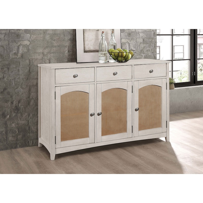 Kirby 3-Drawer Sideboard Buffet Cabinet Rustic Off White