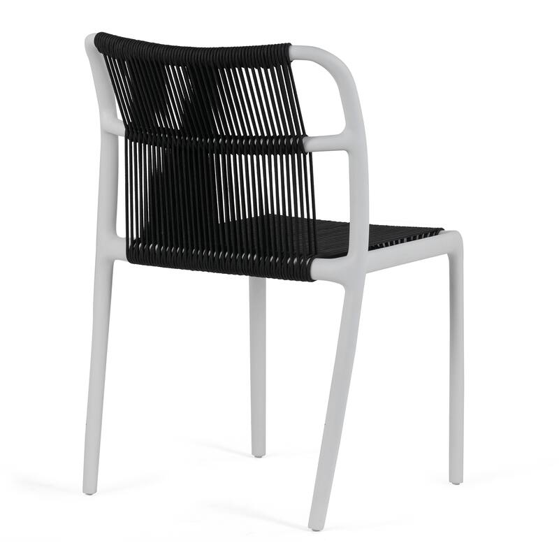 Belden Basma Black White Outdoor Dining 2 Seats Set