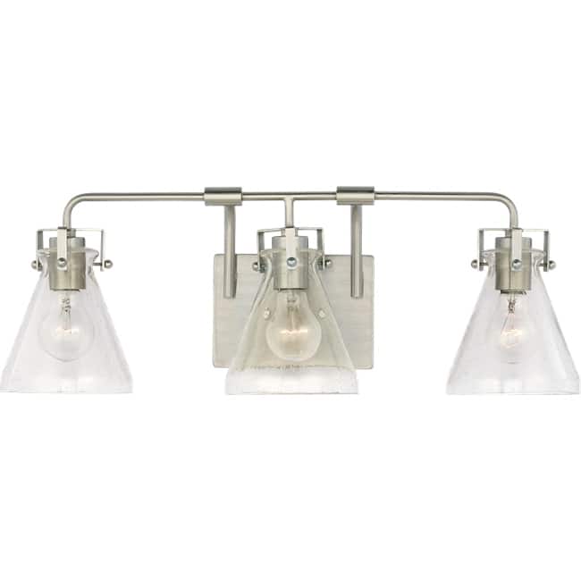 Jaden modern industrial 3-light indoor dimmable bath vanity wall sconce - Brushed Nickel