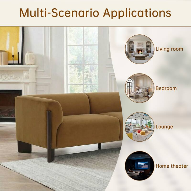 Modern Oversized Sofa Loveseat with Wood Legs