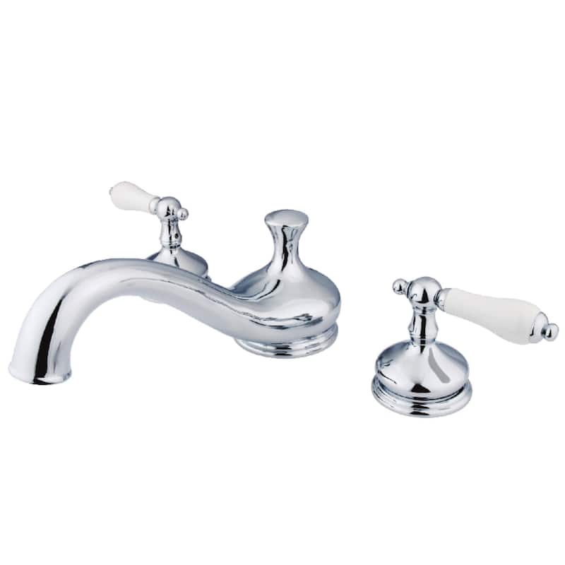 Kingston Brass Heritage Widespread Deck Mounted Roman Tub Filler with - Polished Chrome