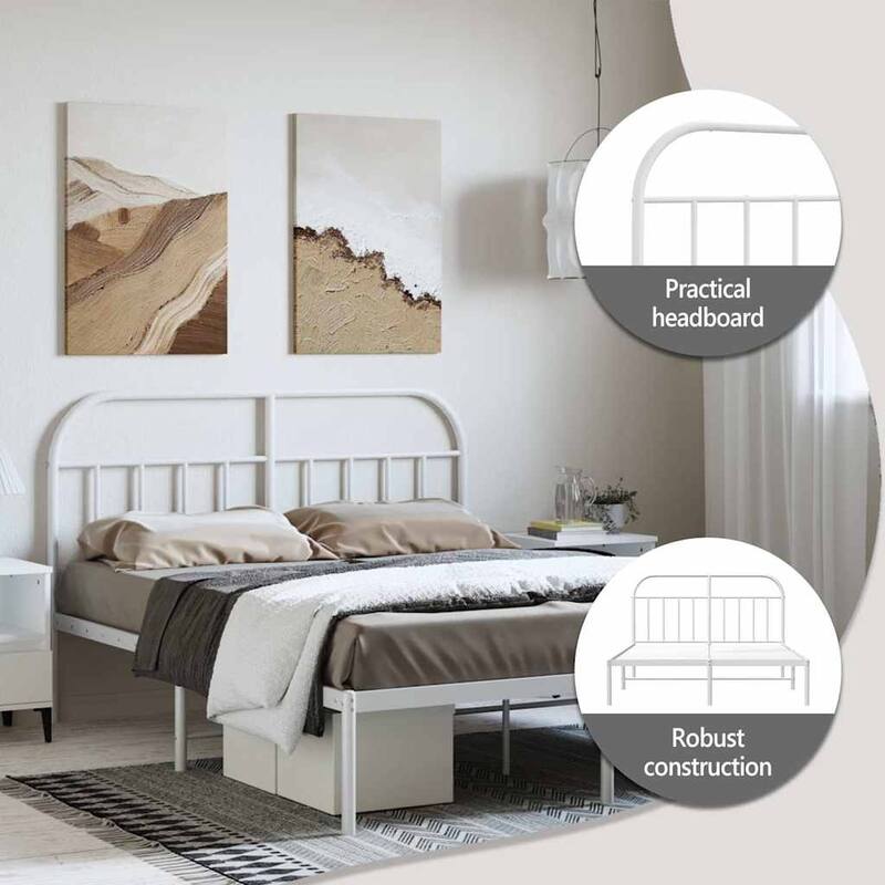 vidaXL 12 Inches Metal Bed Frame No Mattress