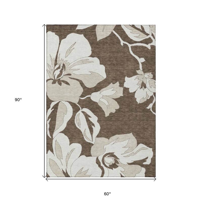 HomeRoots Floral Transitional Rectangle Outdoor Rug