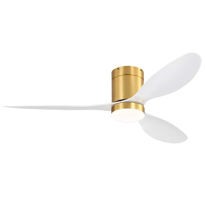 52-in LED Indoor Flush Mount Ceiling Fan with Light Remote (3-Blade)