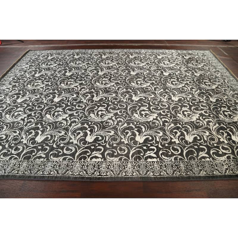 Wool/ Silk Vegetable Dye Floral Versace Oriental Area Rug Handmade - 8'11" x 12'2"