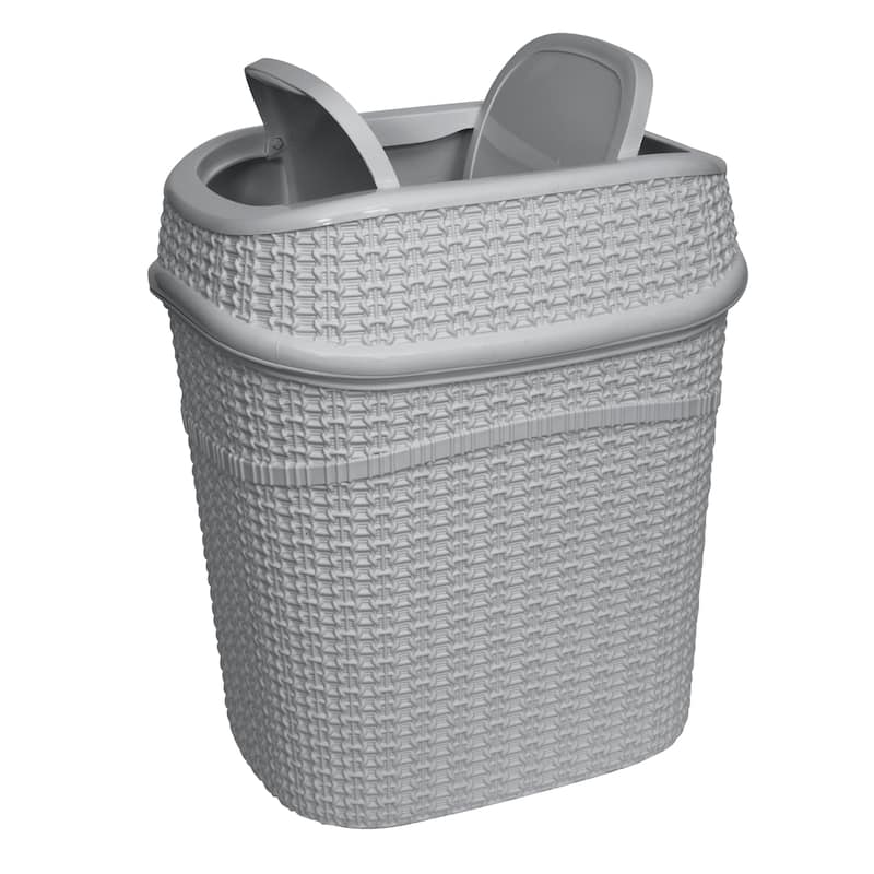 Bath Bliss 2 Pack 9.5 Liter Sailor Knot Swing Top Waste Bin
