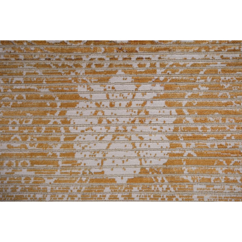 Abstract Oriental Accent Rug Handmade Modern Wool Carpet - 2'9" x 6'4"