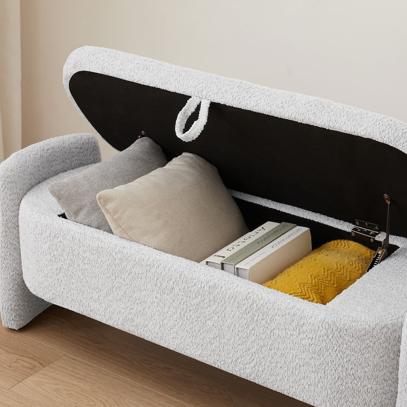 Modern Oval Storage Bench with Large Storage Space
