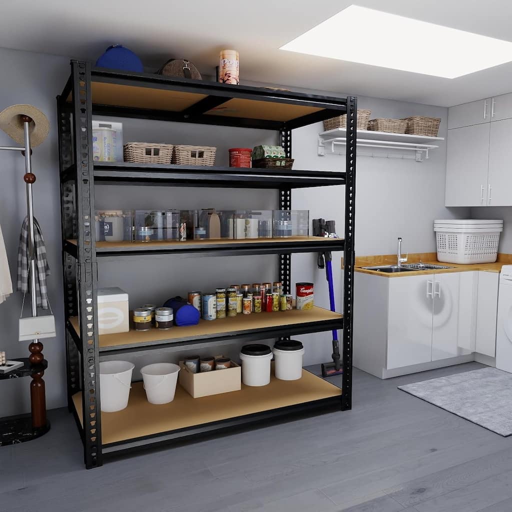 40"W Garage Shelving Unit,5 Tier Storage Racks and Shelving,Heavy Duty Metal Adjustable Shelves
