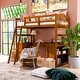 preview thumbnail 1 of 10, Core Transitional Solid Wood Multi-storage Loft Bed with Angled Ladder by Furniture of America