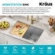preview thumbnail 50 of 142, KRAUS Kore Workstation Undermount Stainless Steel Kitchen Sink
