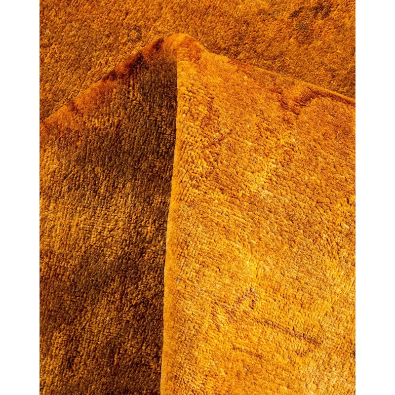 Overton Hand Knotted Wool Vintage Inspired Modern Contemporary Overdyed Gold Area Rug - 3' 1" x 5' 1"