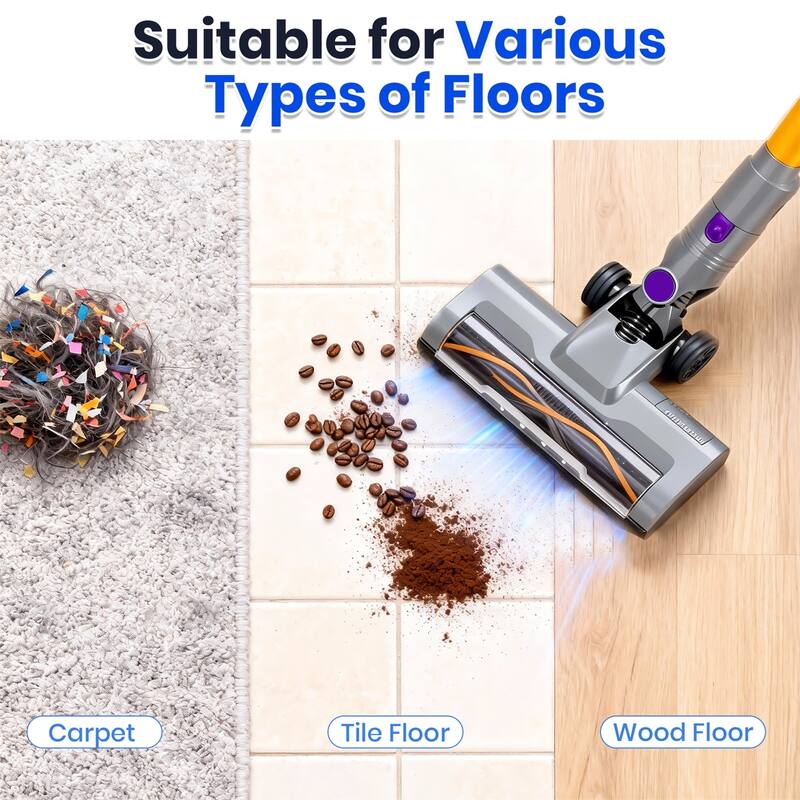 Cordless Vacuum Cleaner, Stick Vac, Powerful Suction, Rechargeable, Lightweight, and Versatile for Carpet, Hard Floor, Pet Hair
