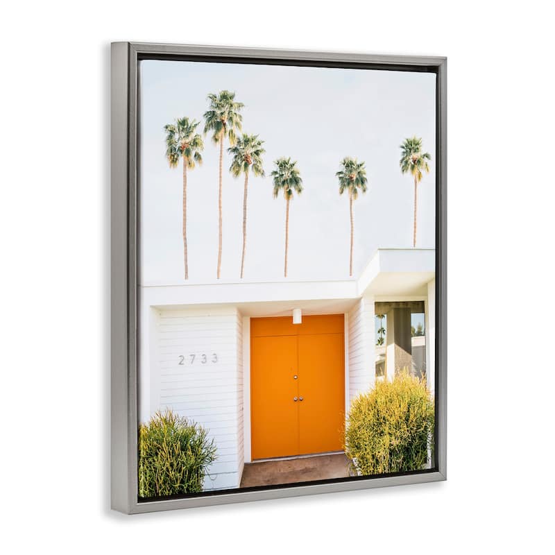 Stupell Palm Springs Orange Door Framed Floater Canvas Wall Art Design by Sisi and Seb