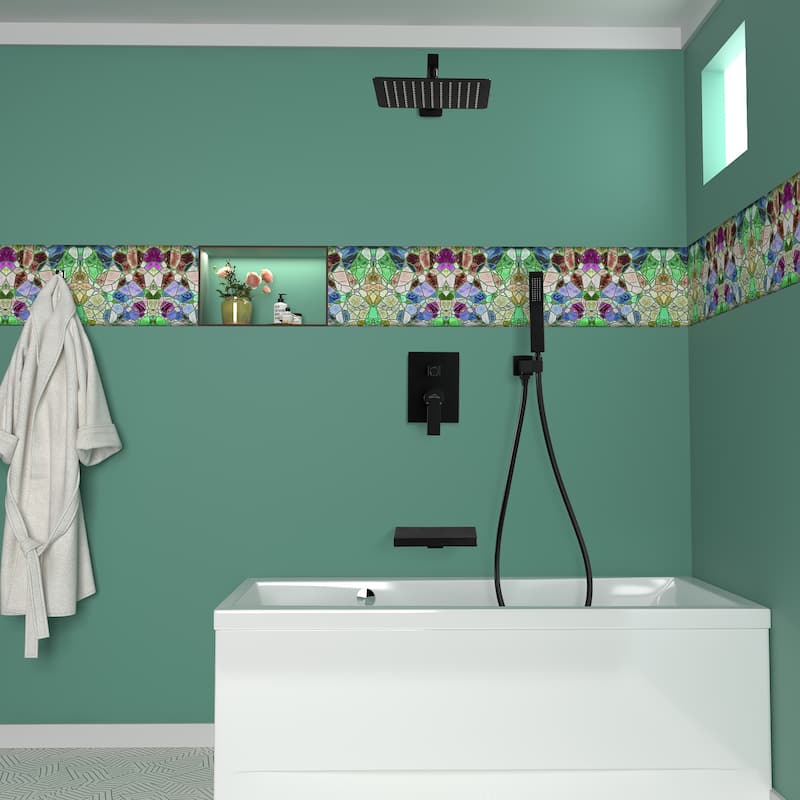 3-Function Wall Mount Shower Faucet with 12 in. Fixed shower head