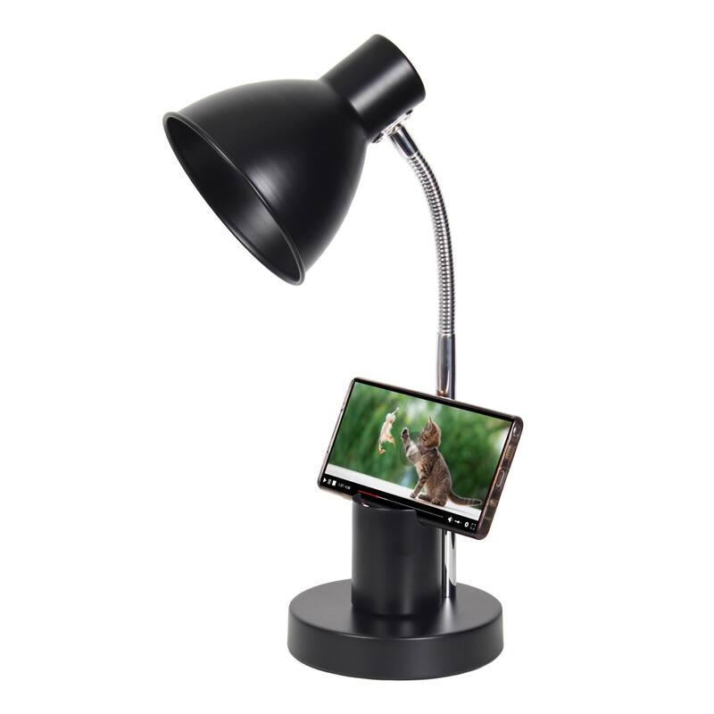 Gooseneck Desk Lamp with Adjustment Shade - 16.25" - Black