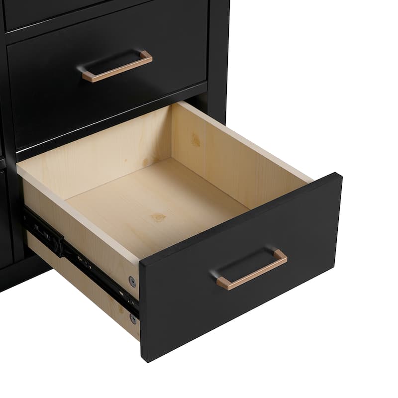 36"Bathroom Vanity with Ceramic Sink, Wood Frame Storage Cabinet, Freestanding Vanity Set with 4 Drawers& Soft Closing Doors