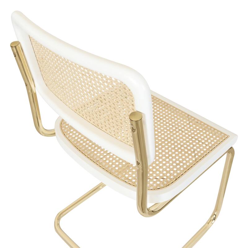 Breuer Chair Company Marcel Breuer Cesca Cane Cantilever Side Chair w/ Brass Steel Frame (Various Wood & Cane Colors)
