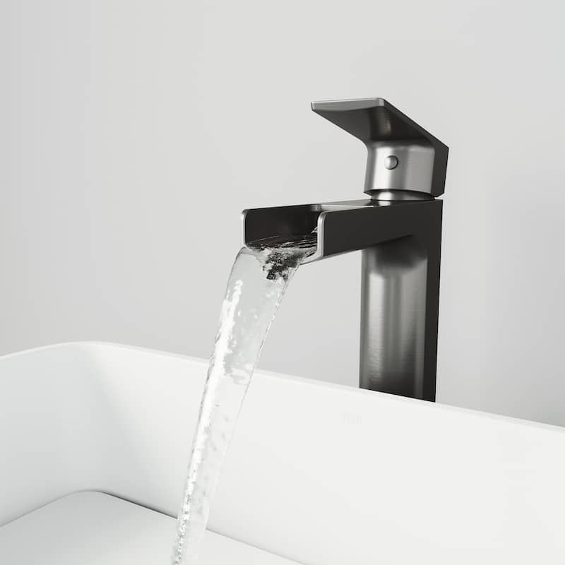VIGO Amada 10" H Single Handle Single Hole Bathroom Vessel Faucet - 5.38"L x 1.88"W x 10.375"H