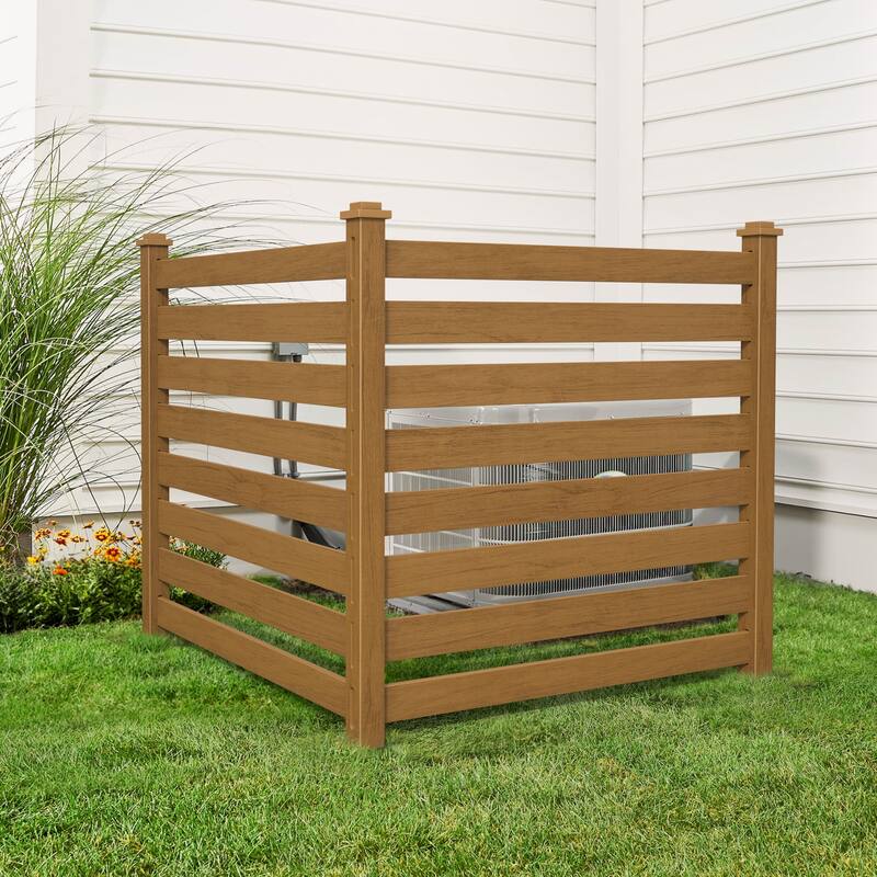 LUE BONA 38 in. x 46 in. Garden Fence Panels Outdoor 2 Panels Recycled Plastic Privacy Air Conditioner Fence