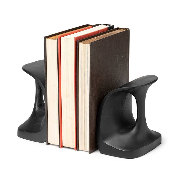 Last Cobbler's (Set of 2) 8L x 6W Black Shoemaker Tool Bookends - 7.5L x 5.5W x 6.0H - 7.5L x 5.5W x 6.0H - Black