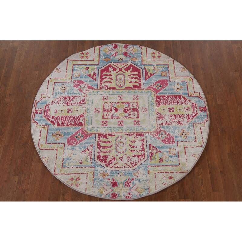Washable Machine-Made Oriental Printed Rug Geometric Modern Carpet