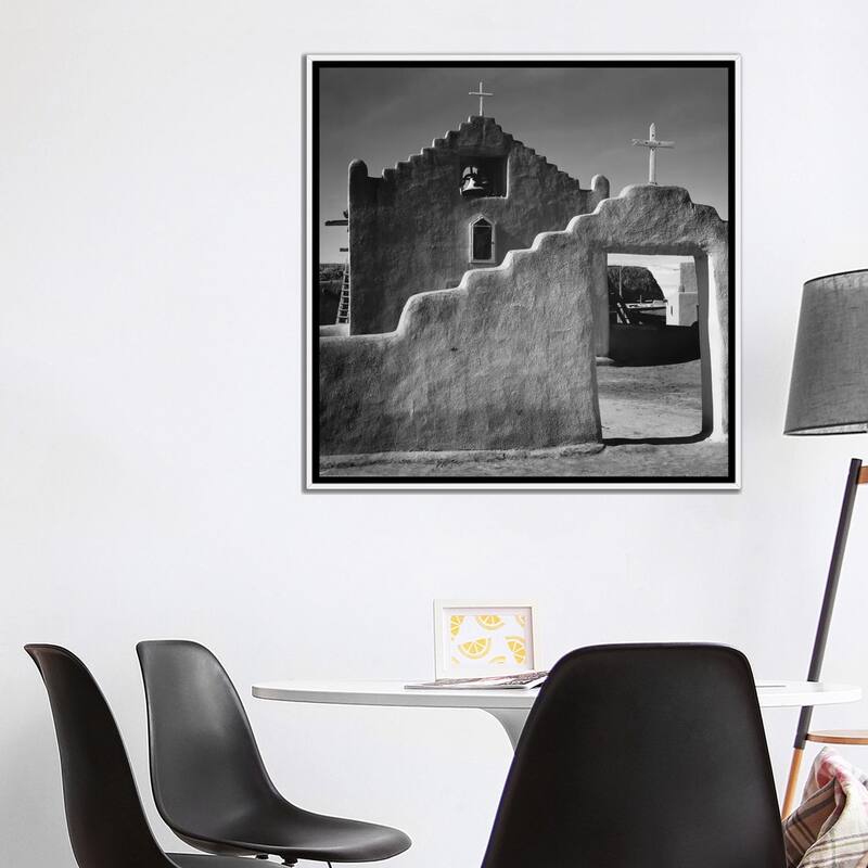 iCanvas "Church, Taos Pueblo, New Mexico, 1941" by Ansel Adams Framed Canvas Print