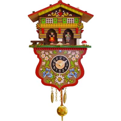 7.5" Engstler Irish Themed B/O Mini Cuckoo Wall Clock Music Chimes