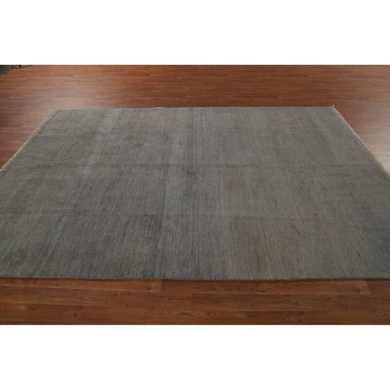 Striped Gray Gabbeh Oriental Area Rug Handmade Wool Carpet - 6'3" x 9'3"