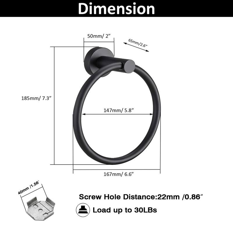 Wall Mounted Towel Ring,Bathroom Hand Towel Ring(2 pieces)
