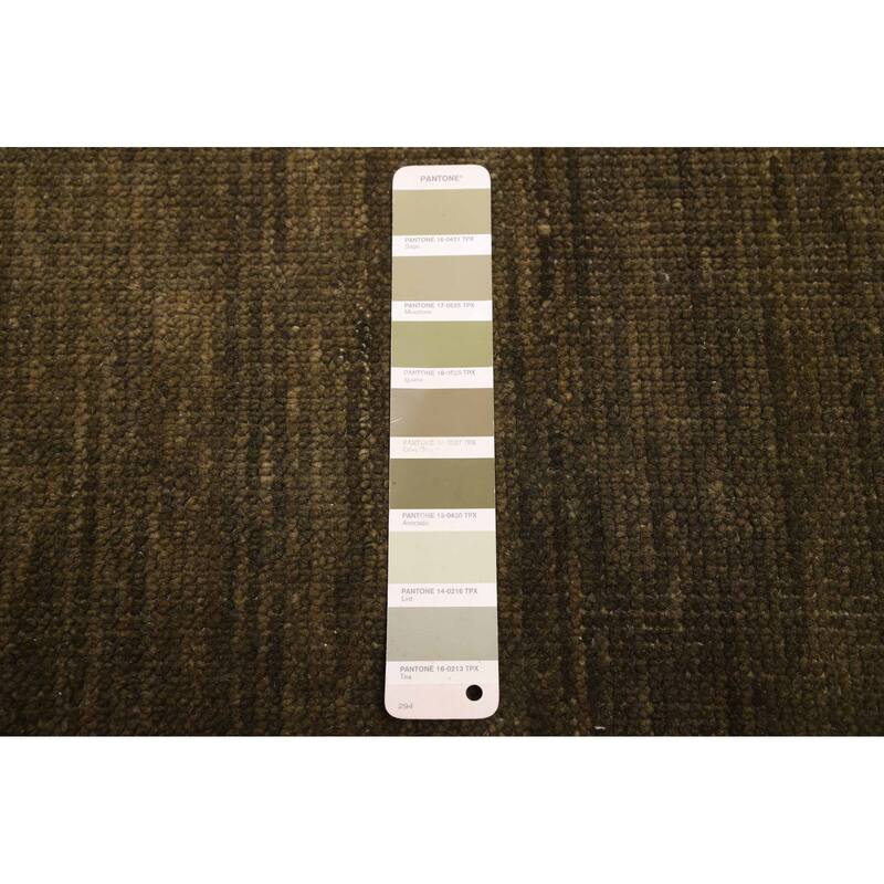 ECARPETGALLERY Hand-knotted Pak Finest Gabbeh Dark Olive Green Wool Rug - 7'10 x 9'11