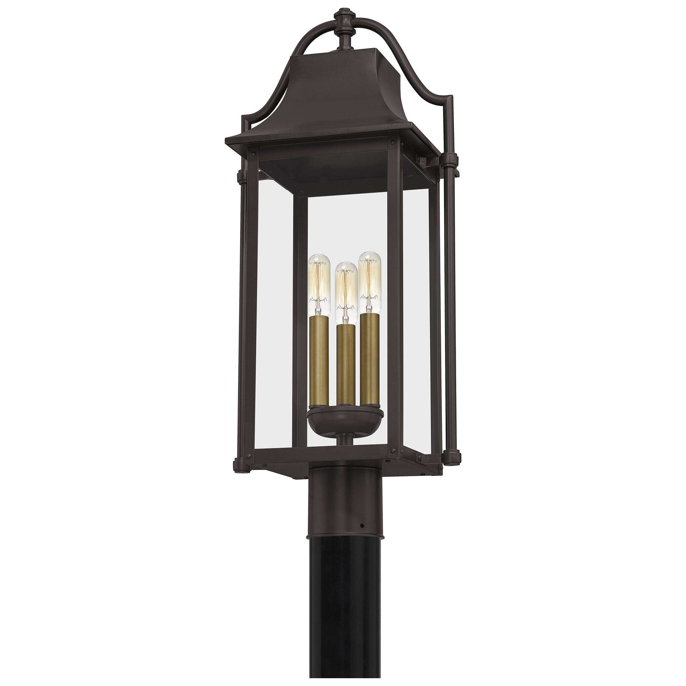 Quoizel Manning Western Bronze 3light Outdoor Post Light Bed Bath