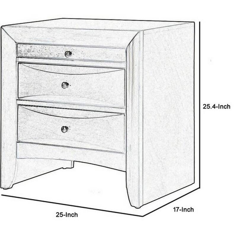 Brown 2 Drawer 17 in. W Nightstand with Sturdy Hardware and Ample Storage