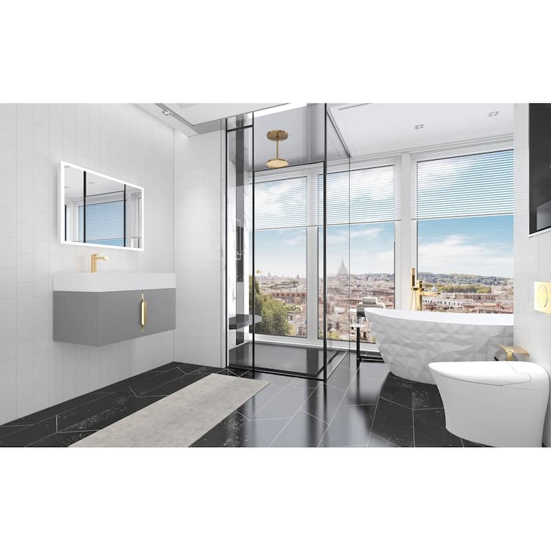 Amazon 30" Wall Mounted Bathroom Left Basin Vanity Set w/ White Top