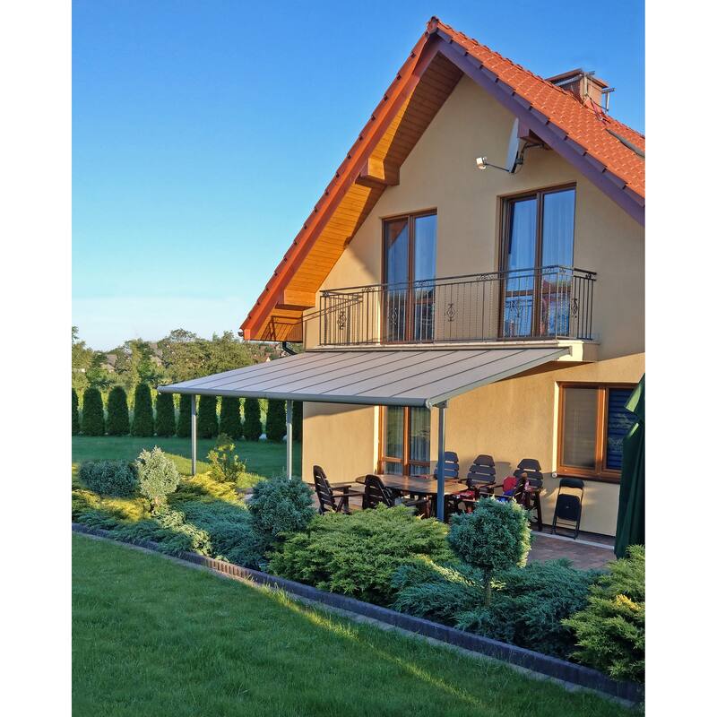 Sierra 10 ft. Gray/Gray Aluminum Patio Cover