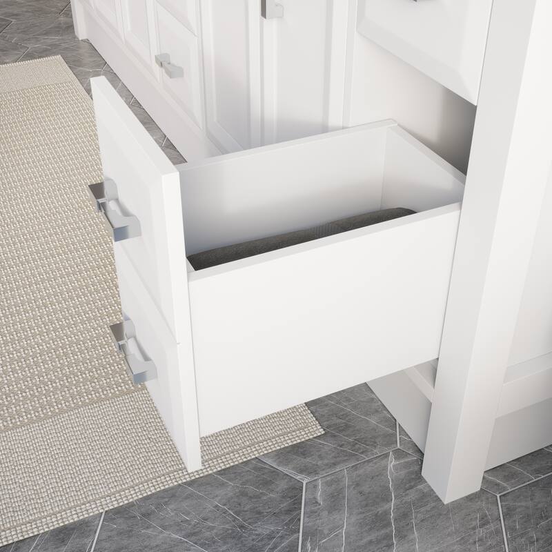 Calumet 75-in Solid Hardwood Bathroom Vanity with Engineered Stone Countertop