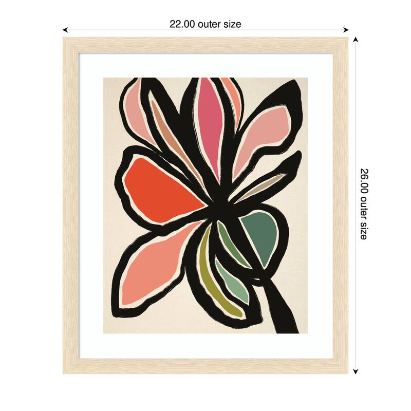 Kate and Laurel Framed Art Midnight Floral 1 by Alicia Bock