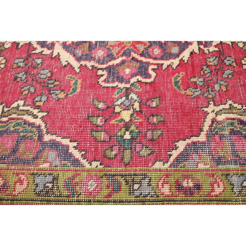 ECARPETGALLERY Hand-knotted Antalya Vintage Red Wool Rug - 6'5 x 9'1