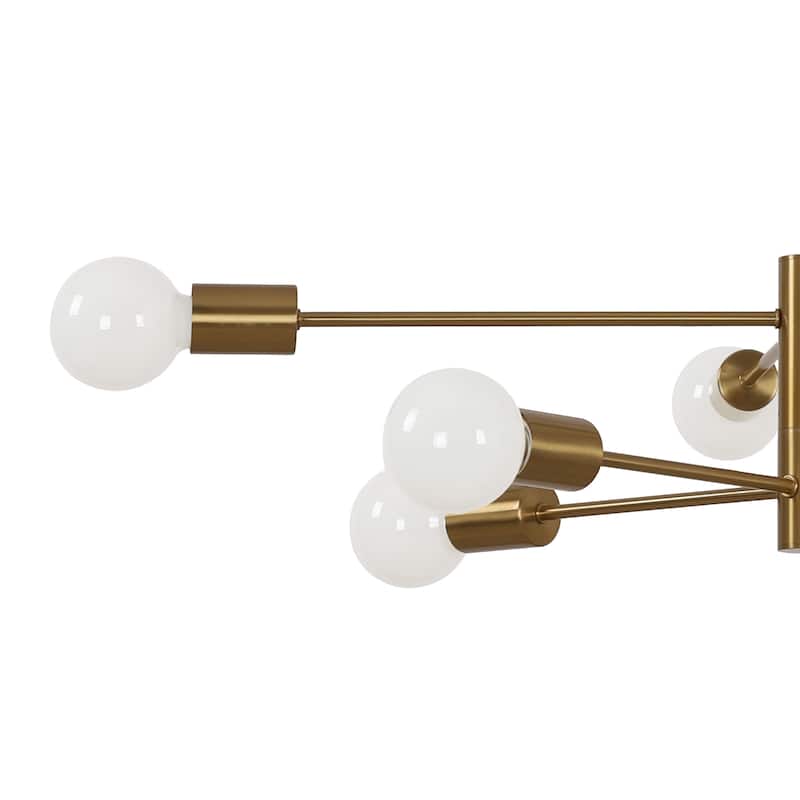 8-Light Metal Dimmable Sputnik Chandelier for Dining Room