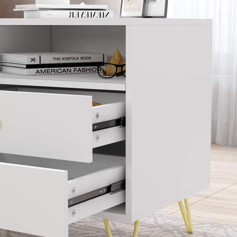 2-Drawer Nightstand With One-Shelf