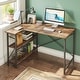 preview thumbnail 48 of 113, Small L Shaped Desk with Storage Shelves Corner Computer Desk 47 Inch - Rustic Brown
