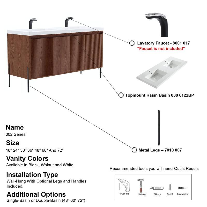 Ripple 60" Bathroom Vanity Set